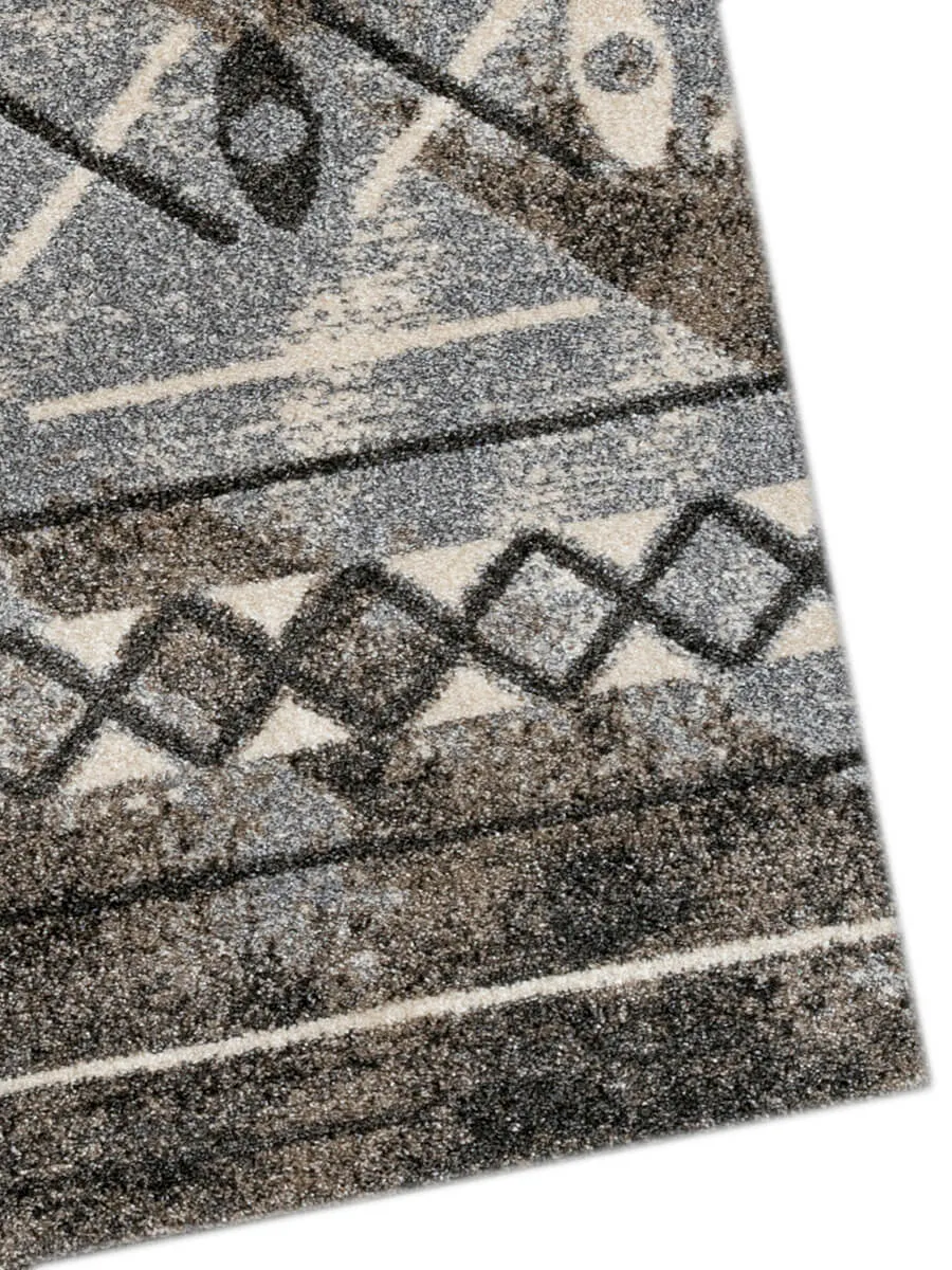 Caribe Modern Brown Power-Loomed Rug 2'1"x3'1"