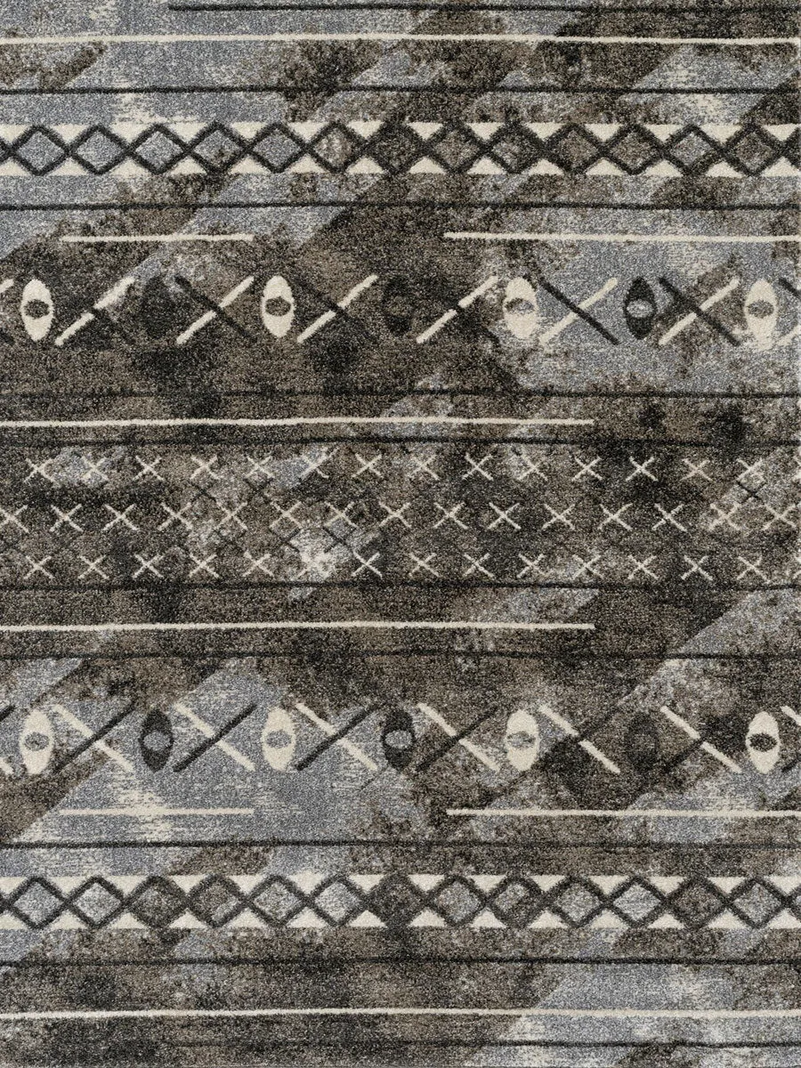 Caribe Modern Brown Power-Loomed Rug 2'1"x3'1"