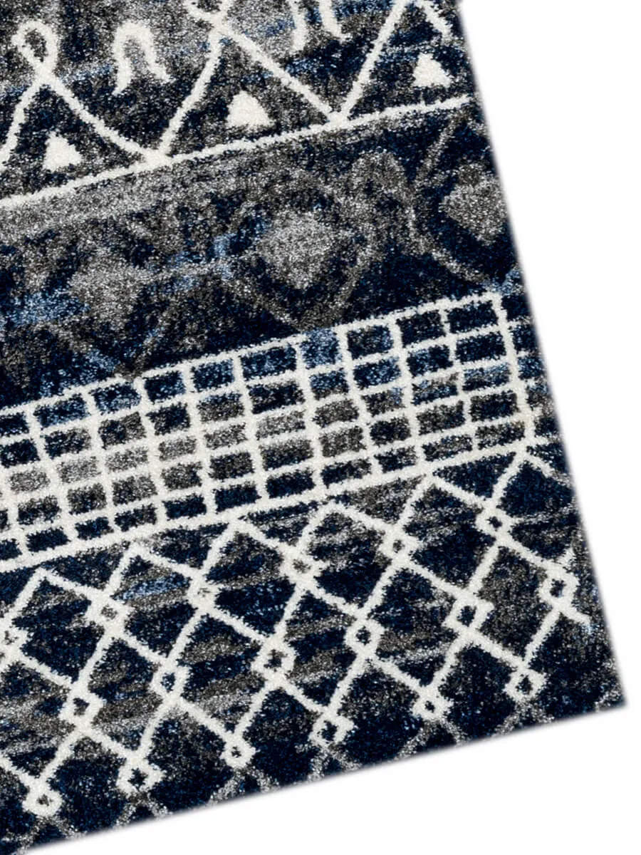 Caribe Modern Charcoal Power-Loomed Rug 2'1"x6'4"