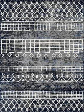 Caribe Modern Charcoal Power-Loomed Rug 2'1"x6'4"