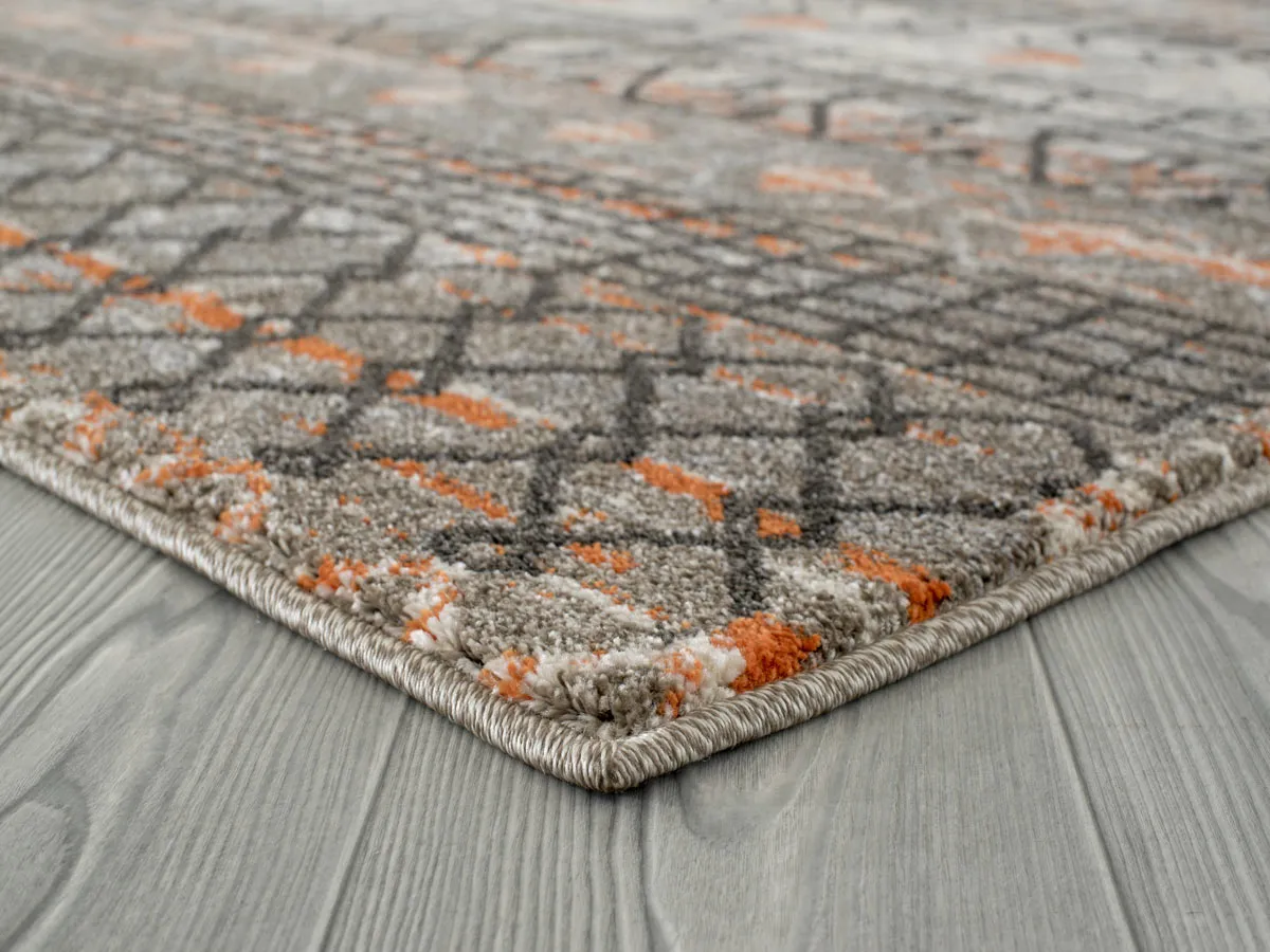 Caribe Modern Gray Power-Loomed Rug 7'10"x10'