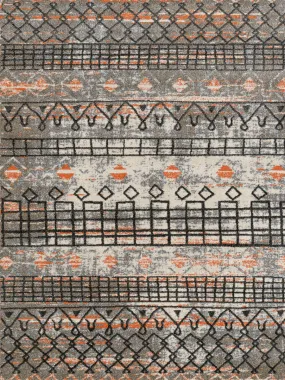 Caribe Modern Gray Power-Loomed Rug 7'10"x10'