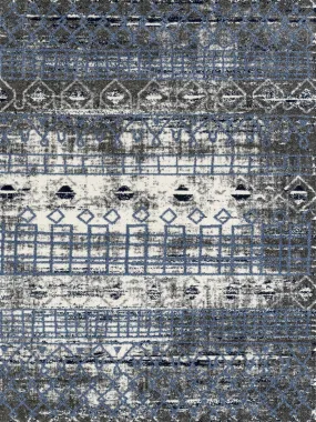 Caribe Modern Ivory Power-Loomed Rug 2'1"x6'4"