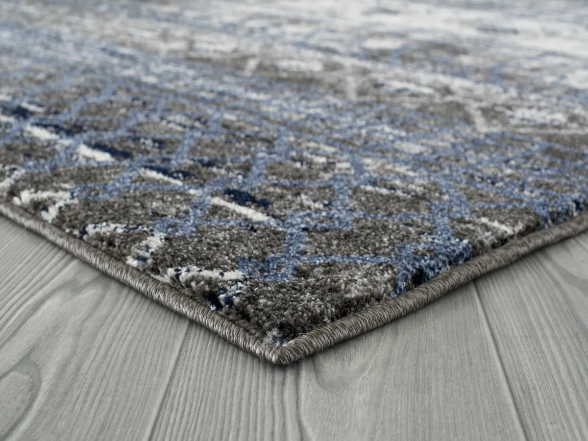 Caribe Modern Ivory Power-Loomed Rug 2'1"x6'4"