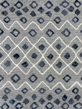 Caribe Modern Steel Blue Power-Loomed Rug 2'1"x3'1"