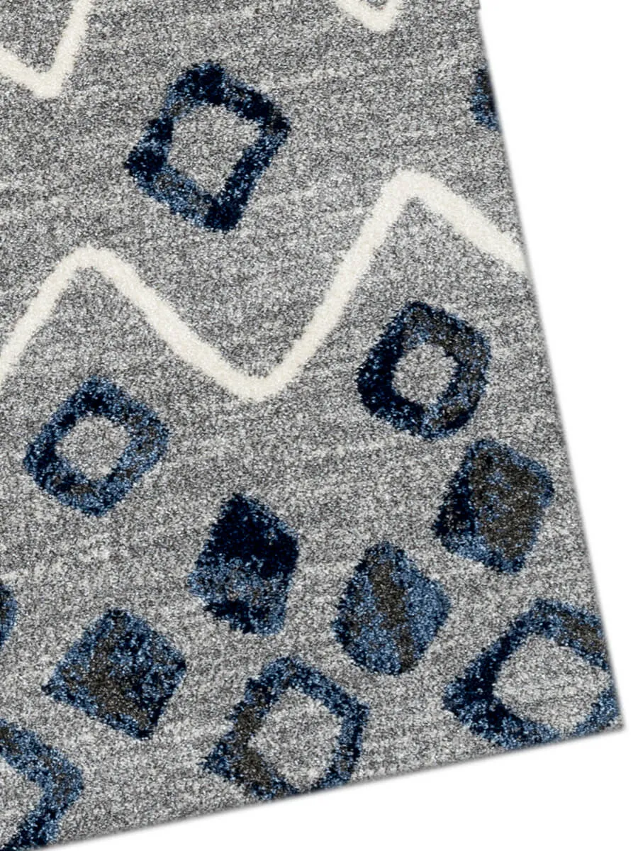 Caribe Modern Steel Blue Power-Loomed Rug 5'x7'9"