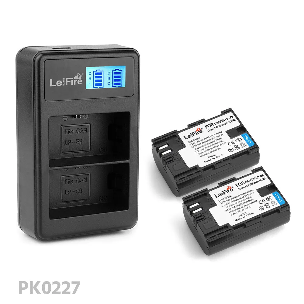 CGPro USB Dual Charger With LCD Display For LP-E6 Battery