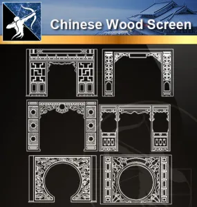 ★Chinese Wood Screen CAD Blocks