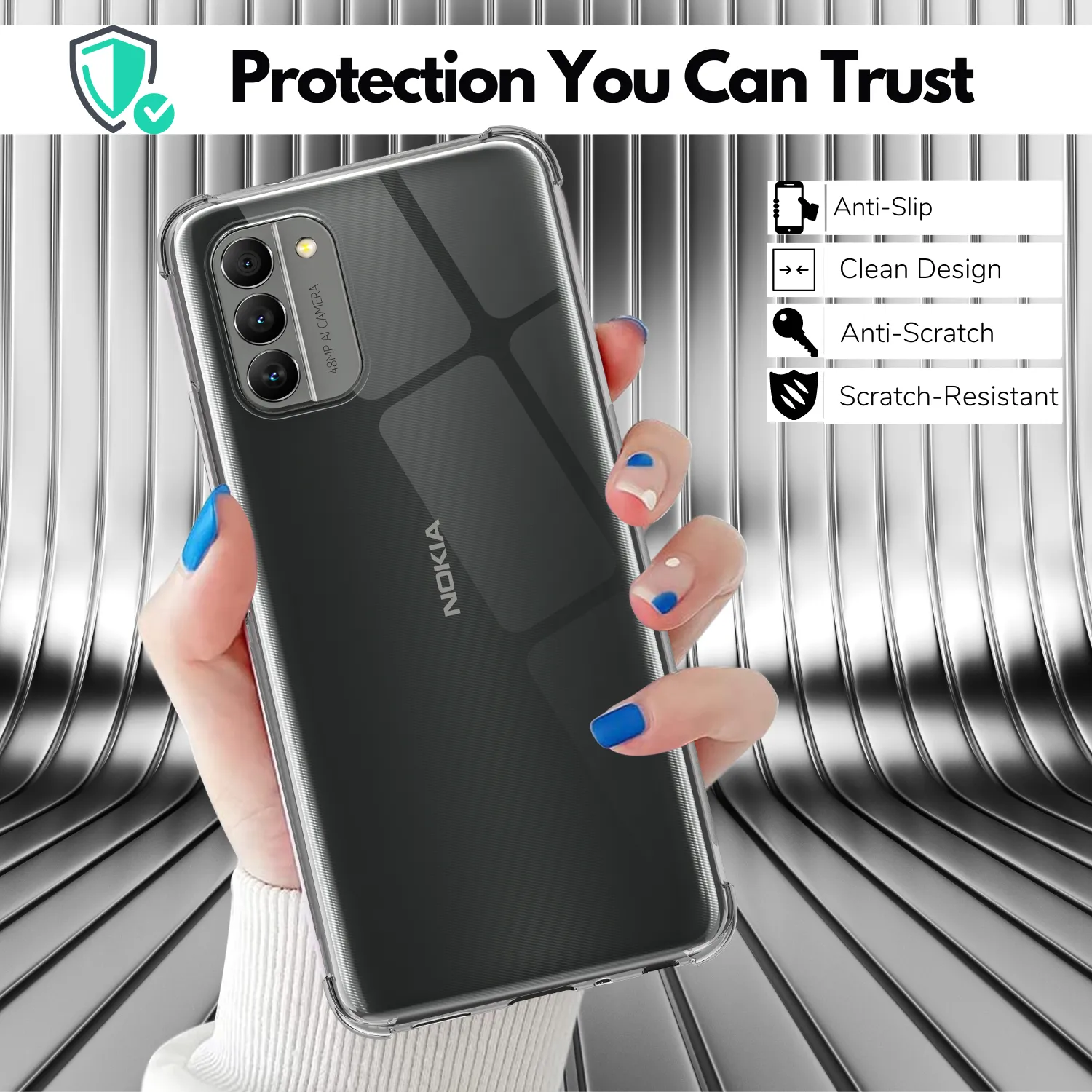 Clear Flex-Gel Case   2x Glass Screen Protector for Nokia G400 5G