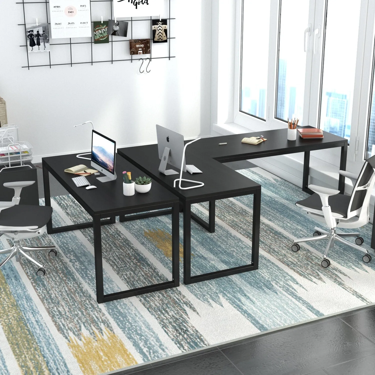 Computer Desk, Modern Writing Gaming Desk for Home Office, Small Wood Table Top Workstation