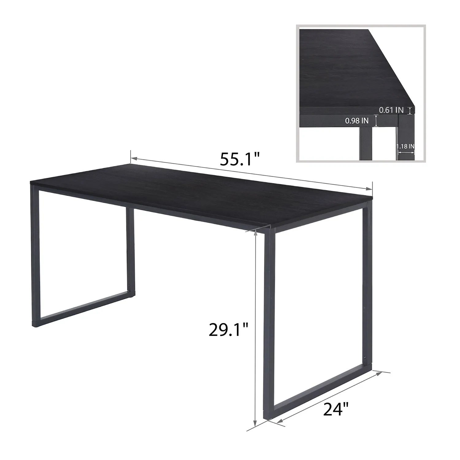 Computer Desk, Modern Writing Gaming Desk for Home Office, Small Wood Table Top Workstation