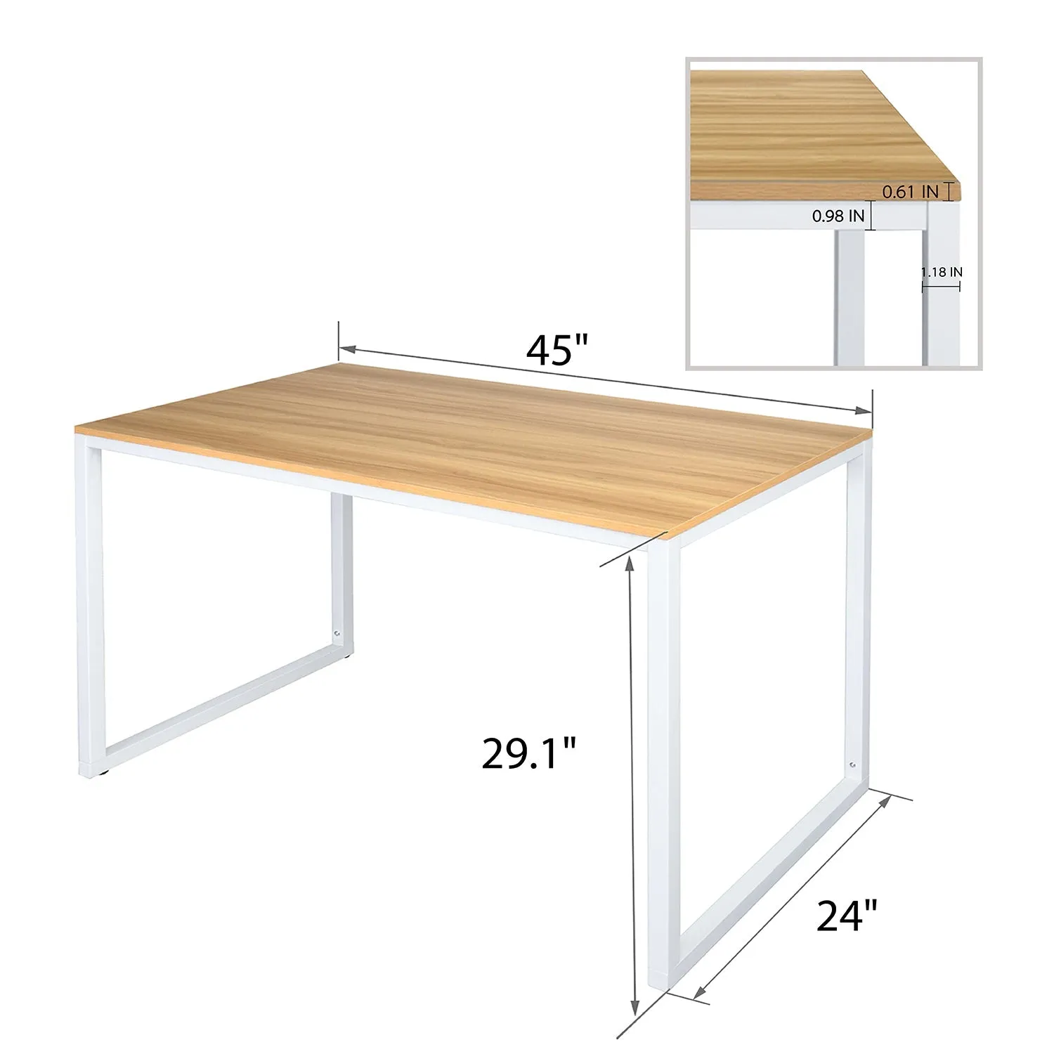 Computer Desk, Modern Writing Gaming Desk for Home Office, Small Wood Table Top Workstation