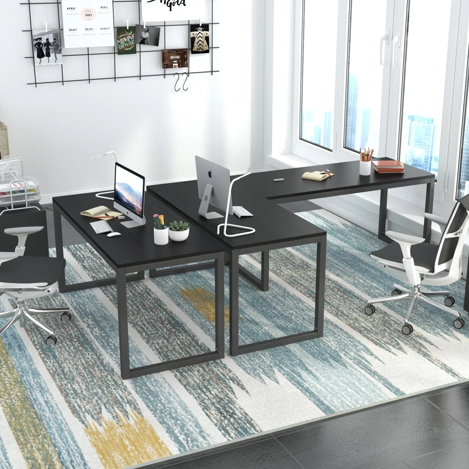 Computer Desk, Modern Writing Gaming Desk for Home Office, Small Wood Table Top Workstation