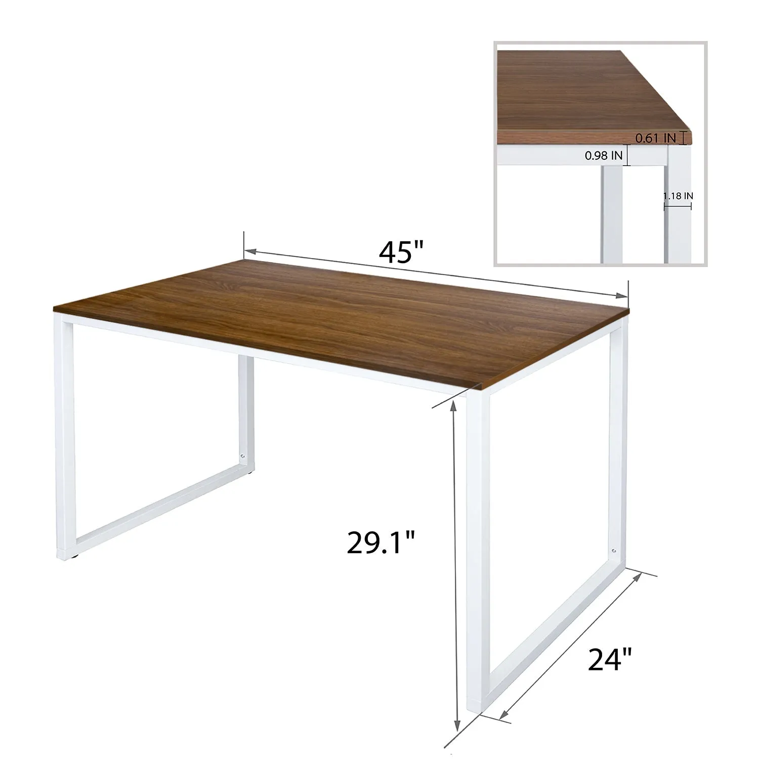 Computer Desk, Modern Writing Gaming Desk for Home Office, Small Wood Table Top Workstation