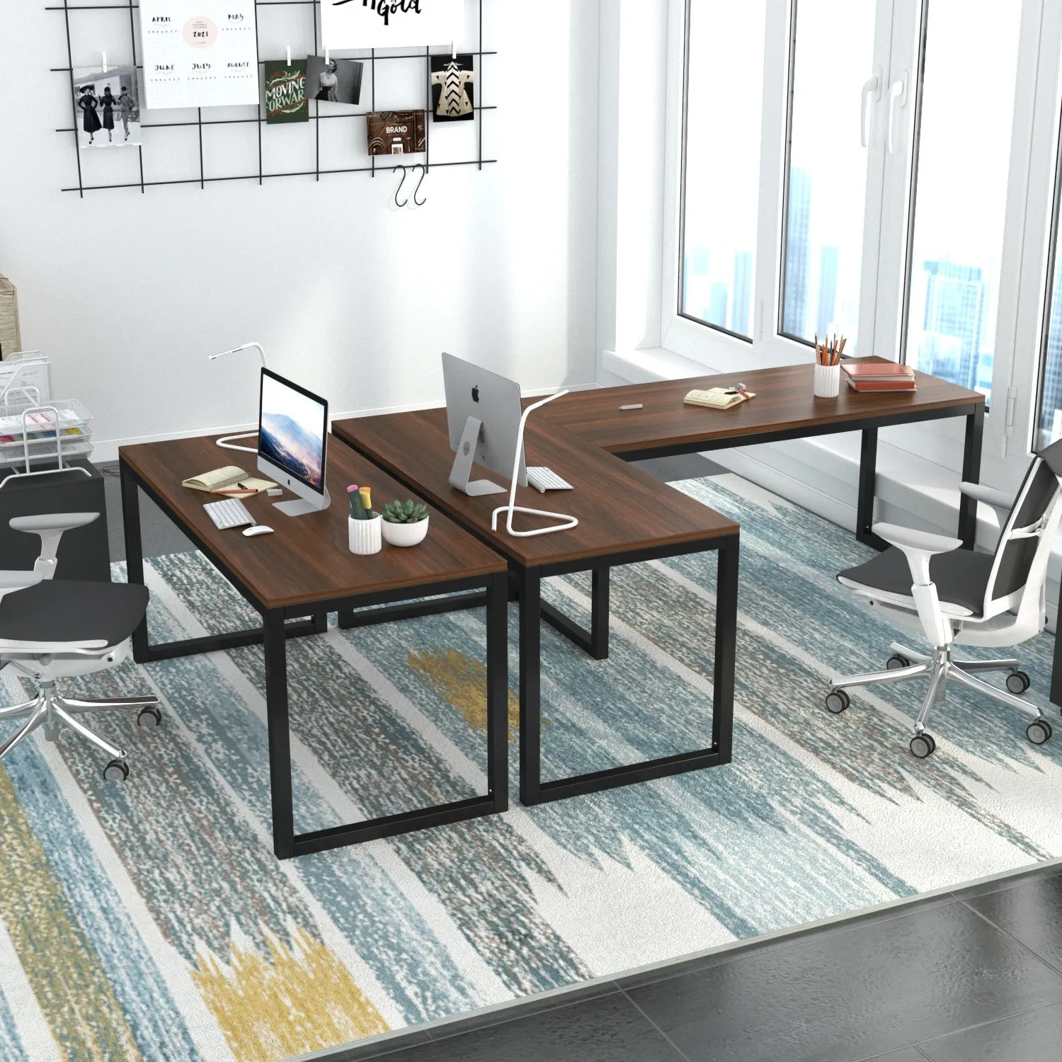 Computer Desk, Modern Writing Gaming Desk for Home Office, Small Wood Table Top Workstation