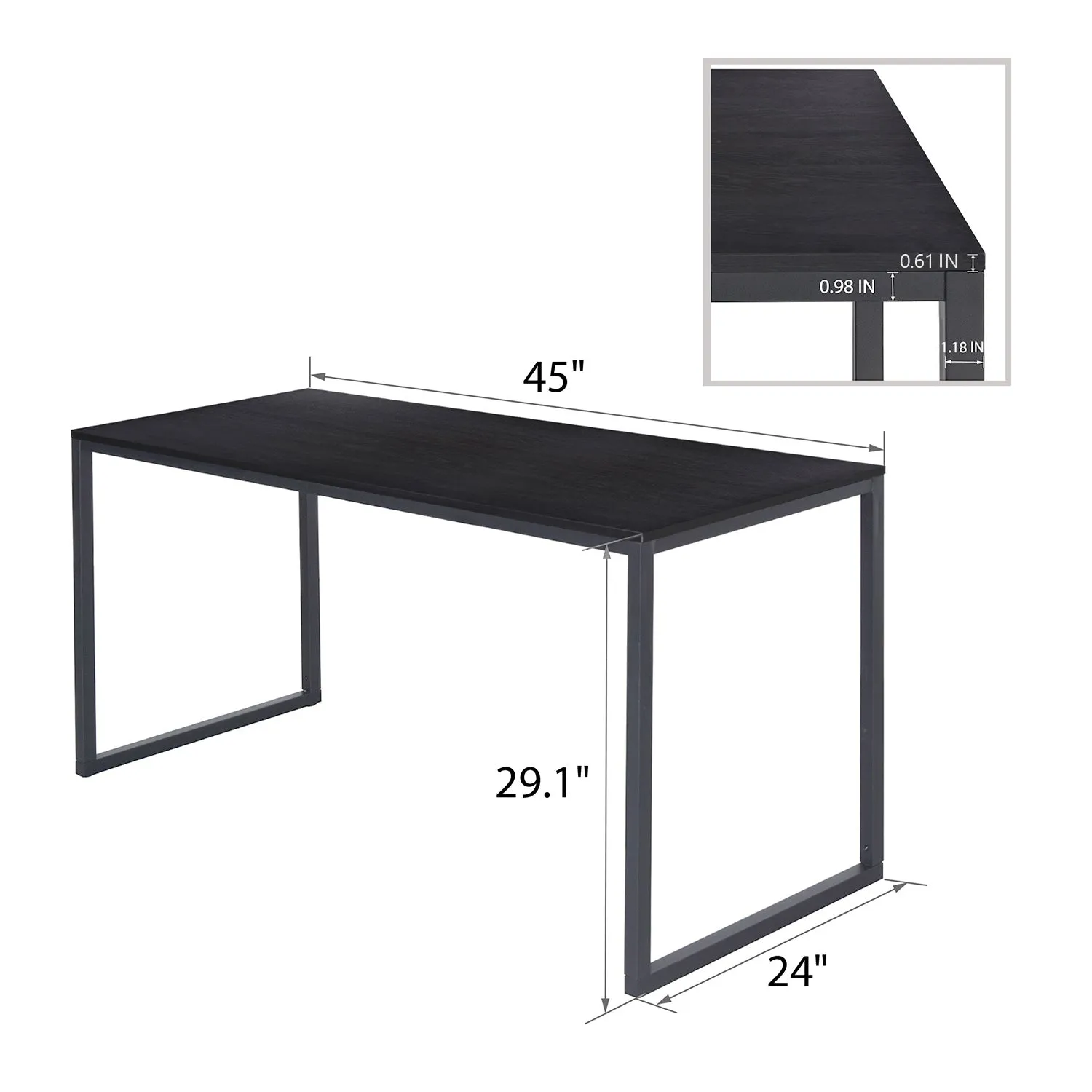 Computer Desk, Modern Writing Gaming Desk for Home Office, Small Wood Table Top Workstation