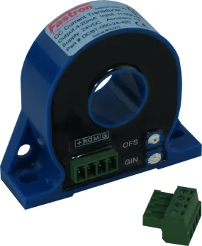 DCBT-050-24-420, Hall Effect DC Current Transducer,  /-50 Amp DC, 4-20mA bipolar output, 24VDC supply, 20mm Aperture