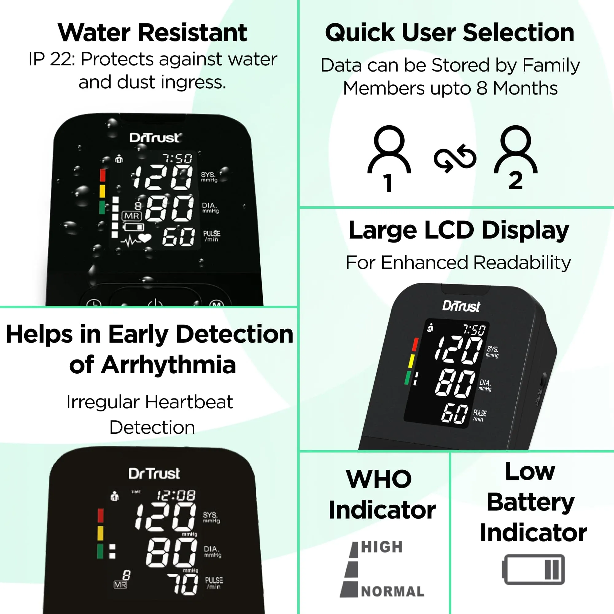 Dr Trust USA Smart Talking or No-Talking Automatic Digital BP Machine Blood Pressure Monitor - 101