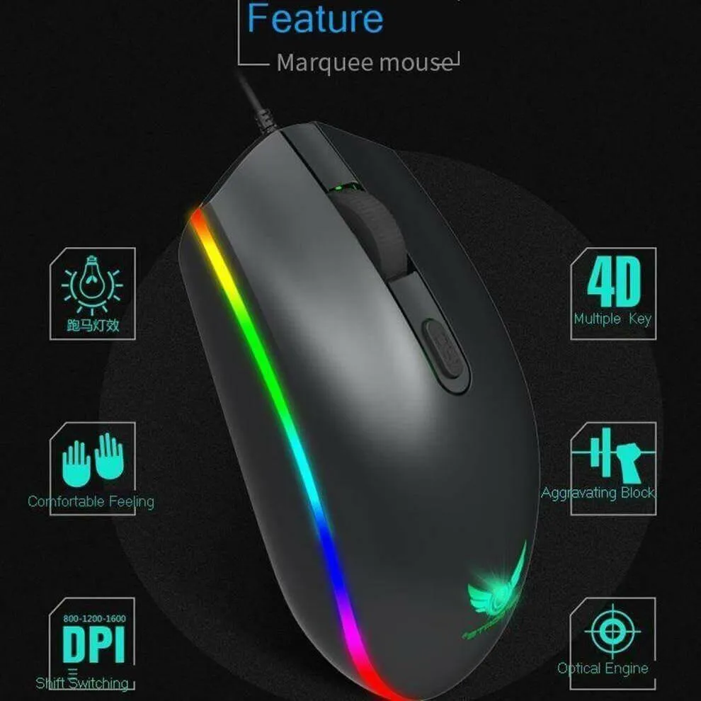 Dragon LED Backlight Gaming USB Wired Keyboard Mouse Set
