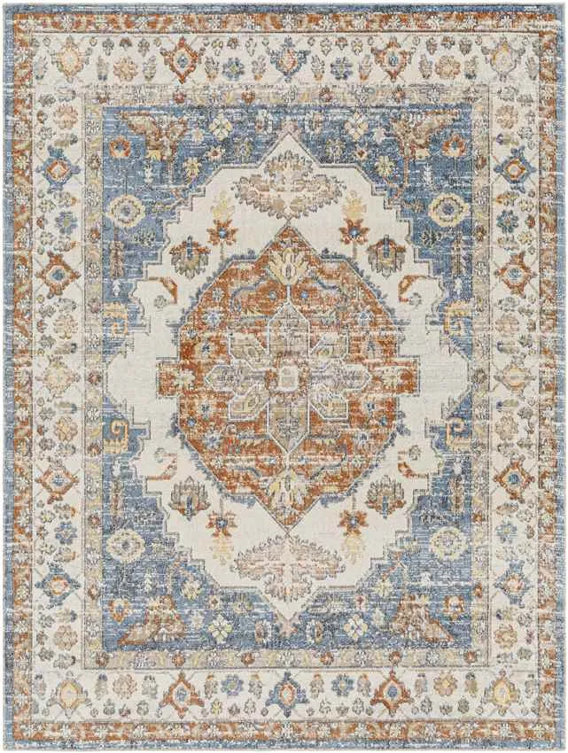 Edgerton Traditional Burnt Orange Washable Area Rug