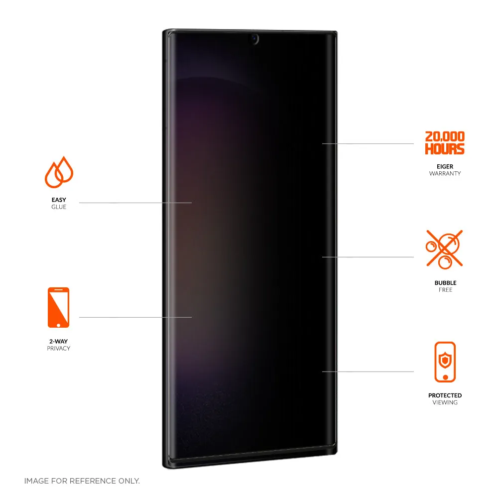 Eiger Mountain Black Privacy 3D Screen Protector for Samsung Galaxy S23 Ultra in Black