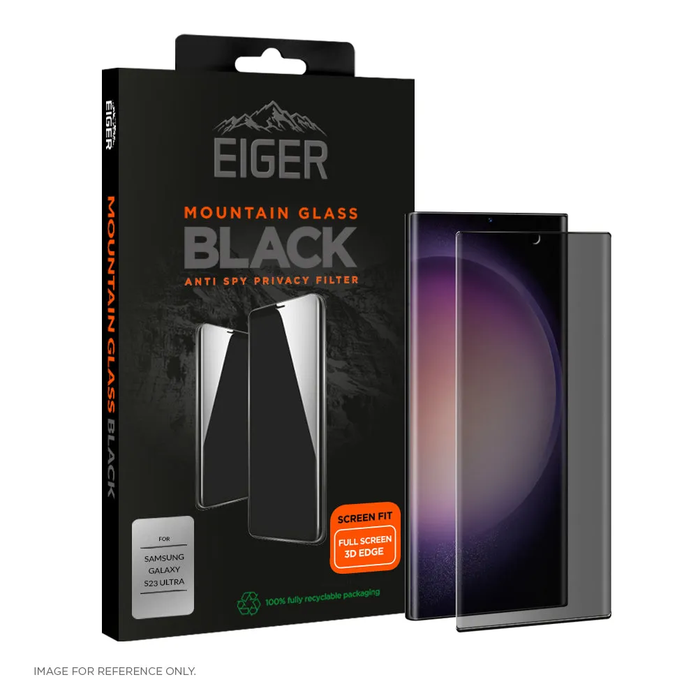Eiger Mountain Black Privacy 3D Screen Protector for Samsung Galaxy S23 Ultra in Black