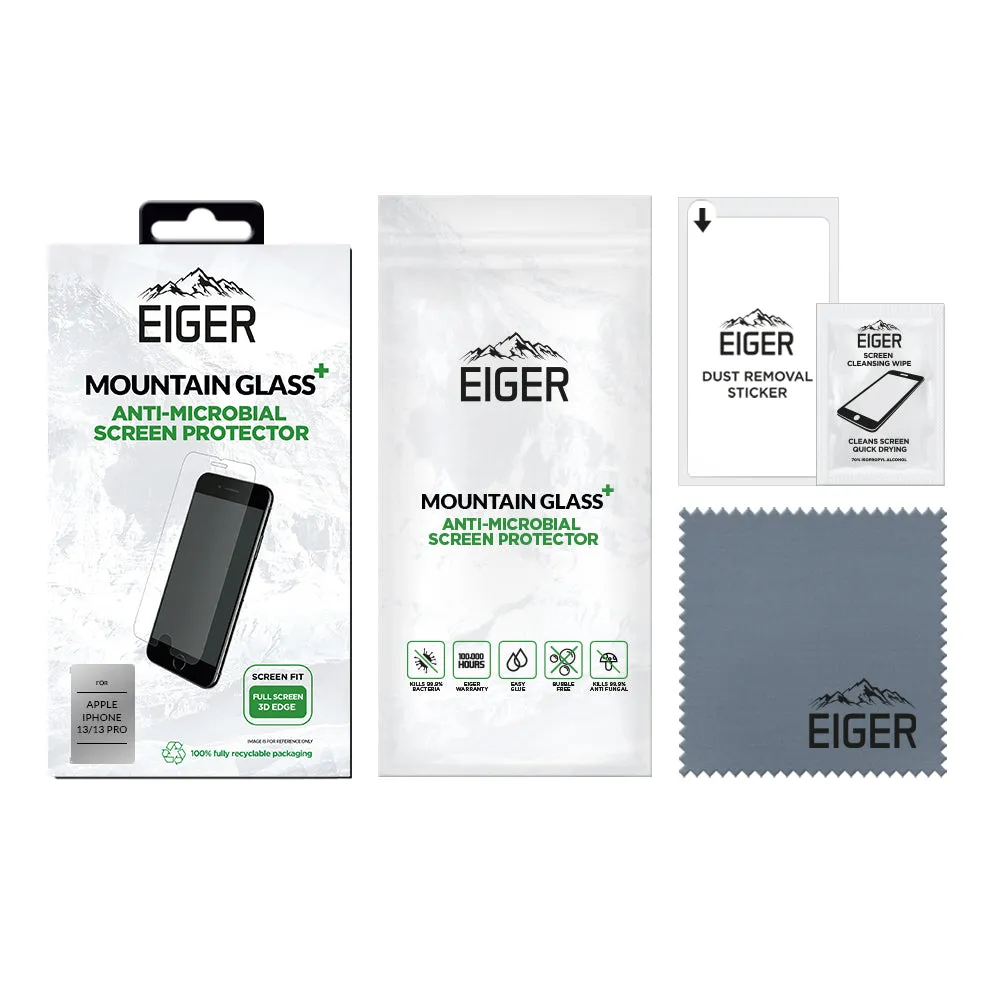 Eiger Mountain Glass  3D Anti-Microbial Screen Protector for Apple iPhone 13 / 13 Pro / 14