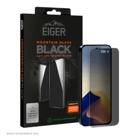 Eiger Mountain Glass Black Privacy 2.5D Screen Protector for Apple Phone 14 Pro Max