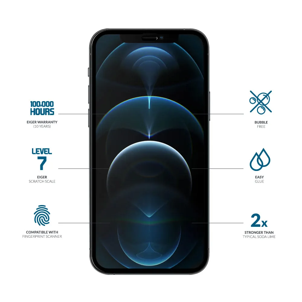 Eiger Mountain Glass CLEAR EDGE Screen Protector for iPhone 12 / 12 Pro