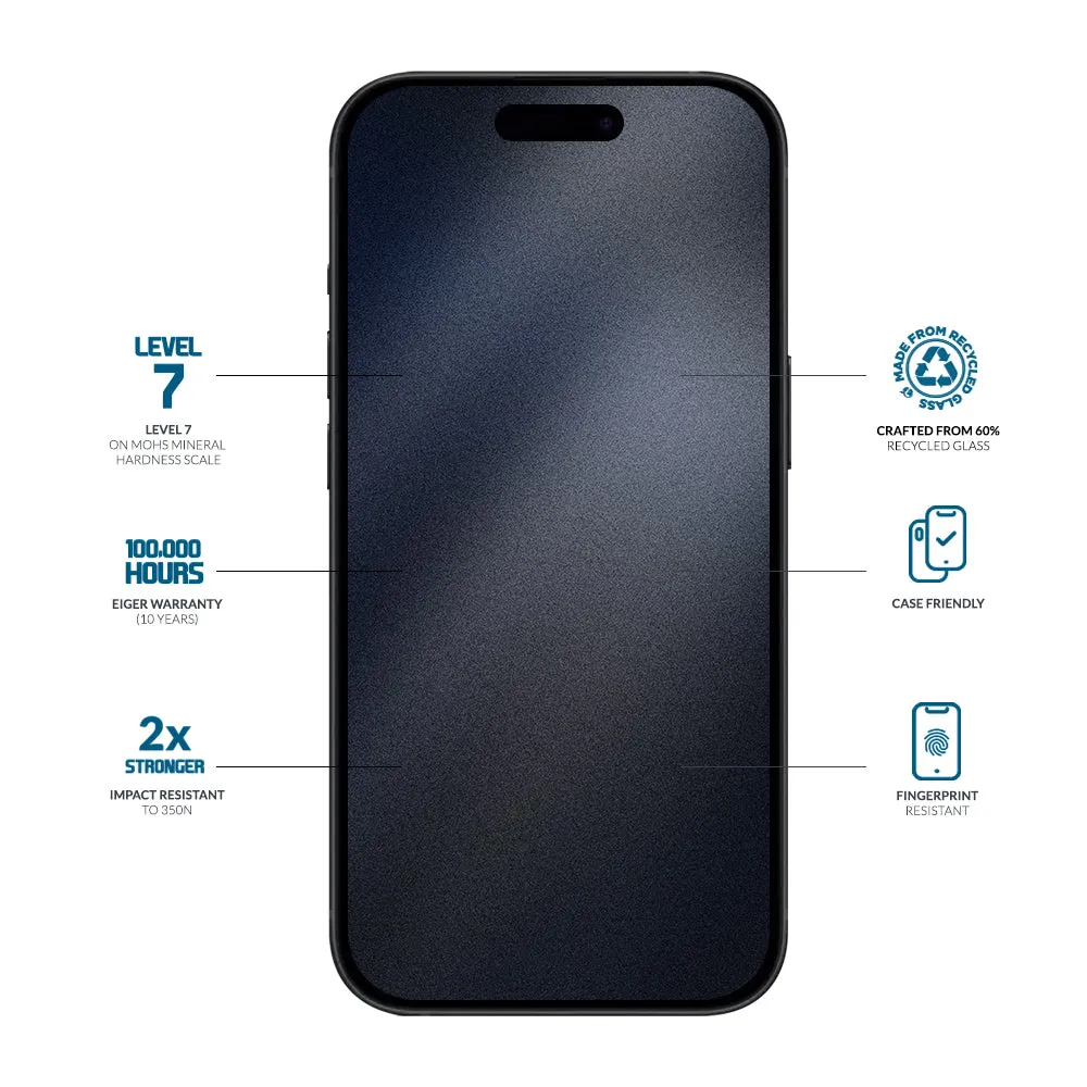 Eiger Mountain Glass CLEAR EDGE Screen Protector for iPhone 16 Pro Max