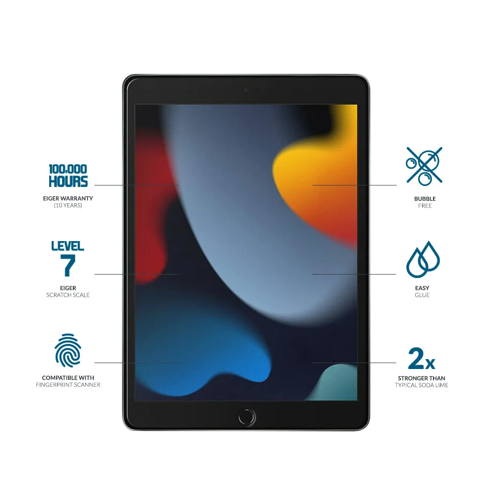 Eiger Mountain Glass Tablet 2.5D Screen Protector for Apple iPad 10.2 (9th Gen) (2019) (2020) (2021)