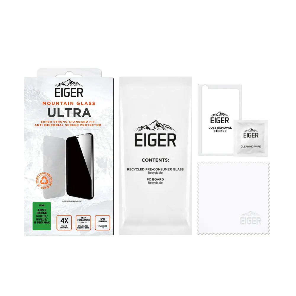 Eiger Mountain Glass Ultra Screen Protector for iPhone 16 Plus/ 15 Plus / 15 Pro Max