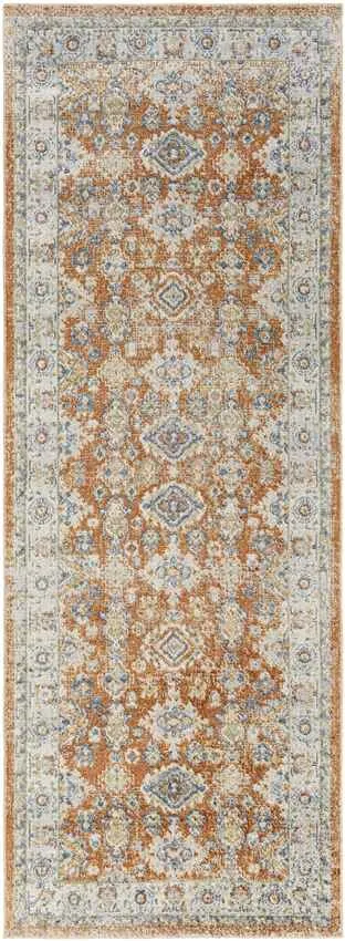 Emporia Traditional Burnt Orange Washable Area Rug