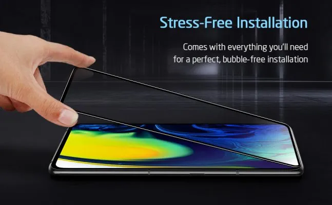ESR Full Coverage Glass Screen Protector for Samsung Galaxy A80 - Black, 2 Pack