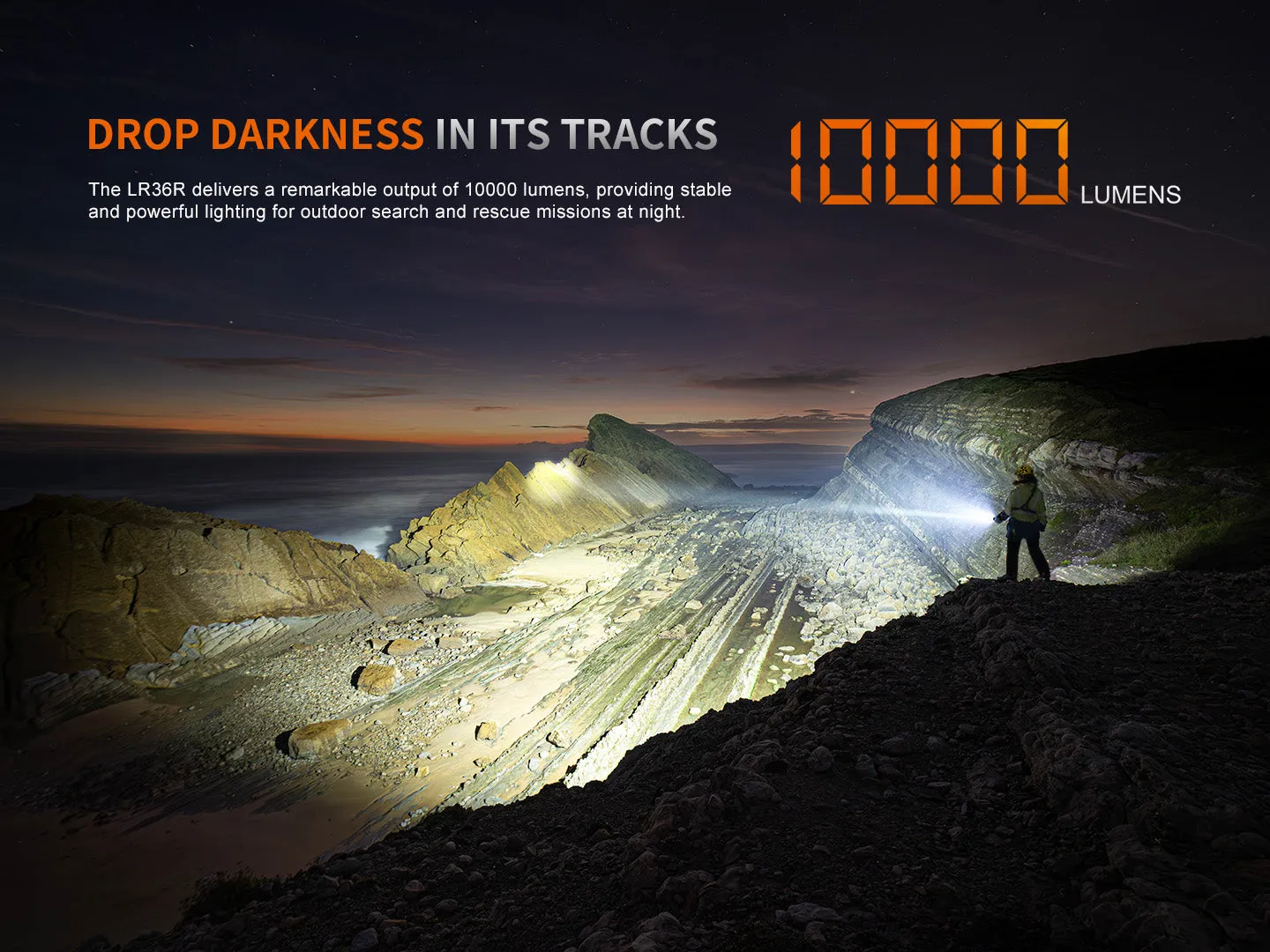 Fenix LR36R 10,000 Lumen LED and LEP Rechargeable Flashlight