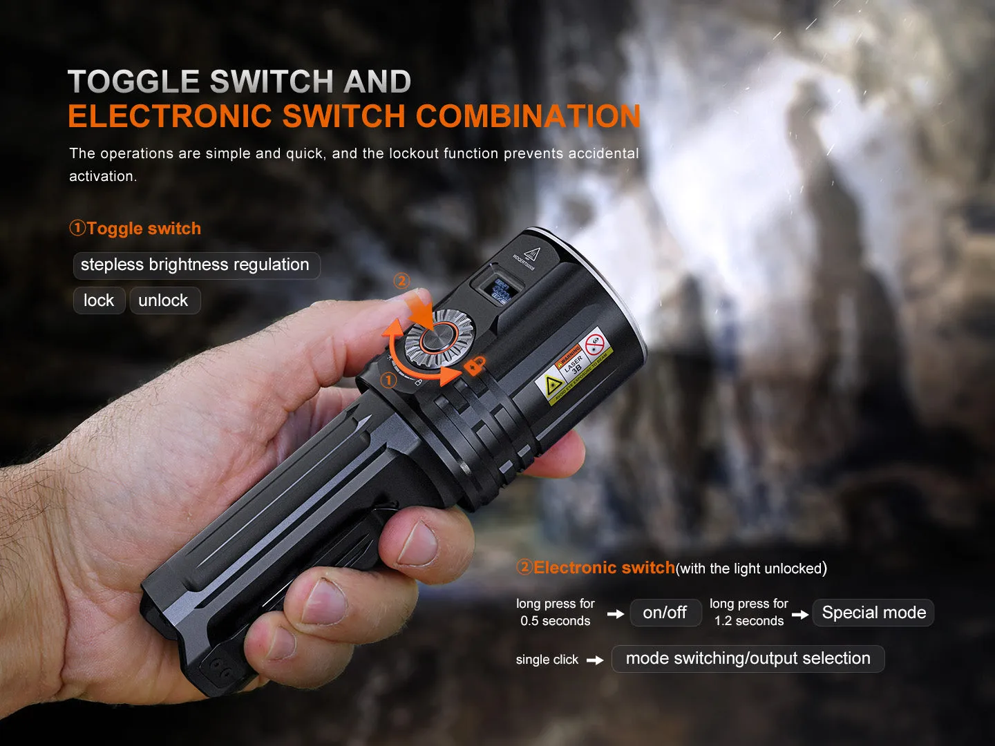 Fenix LR36R 10,000 Lumen LED and LEP Rechargeable Flashlight
