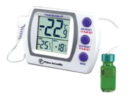 Fisher Scientific Traceable Refrigerator/Freezer Alarm Thermometer, Single range: -40 Deg to  50