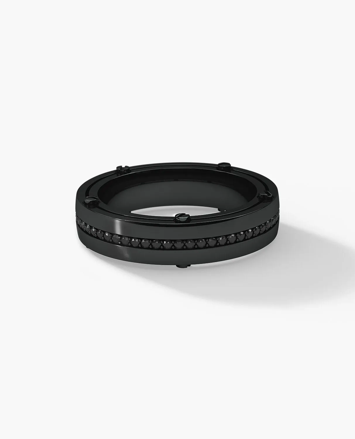 FRANKLIN Comfort Fit EverBlak Black Gold Ring with 0.50ct Black Diamonds