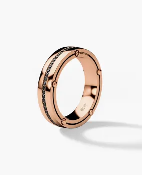 FRANKLIN Comfort Fit Gold Ring with 0.50ct Black Diamonds - Ring 2