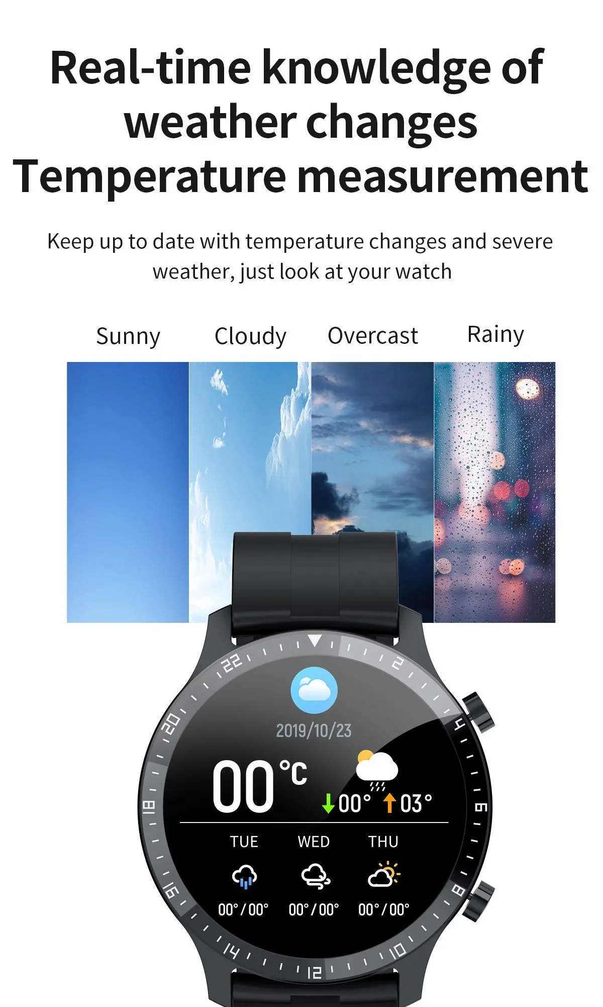 Full Touch Blood Pressure Heart Rate Monitor Fitness Waterproof Smart Watch