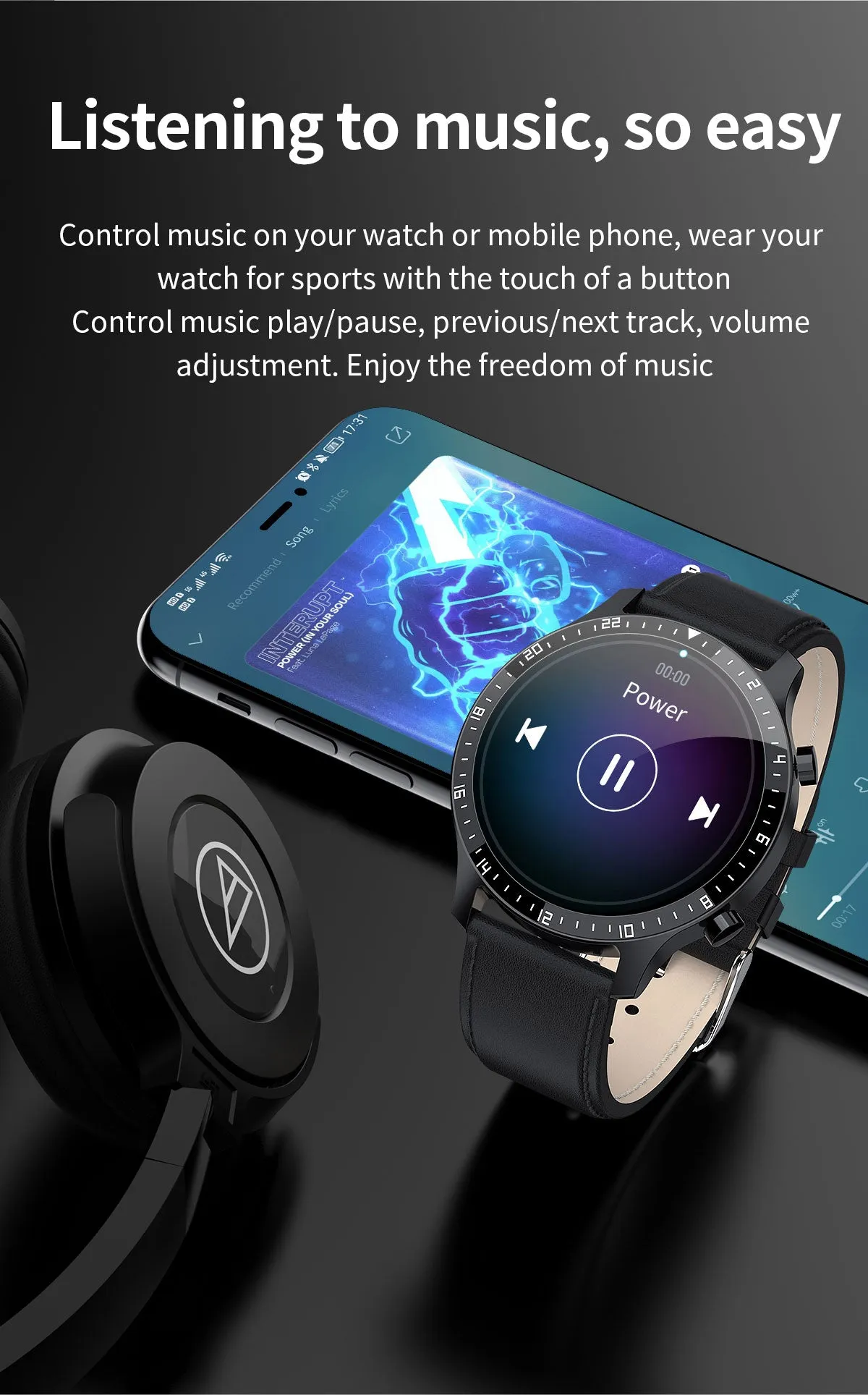 Full Touch Blood Pressure Heart Rate Monitor Fitness Waterproof Smart Watch