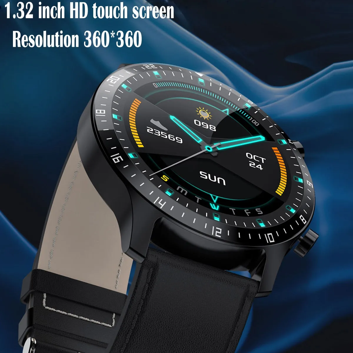 Full Touch Blood Pressure Heart Rate Monitor Fitness Waterproof Smart Watch