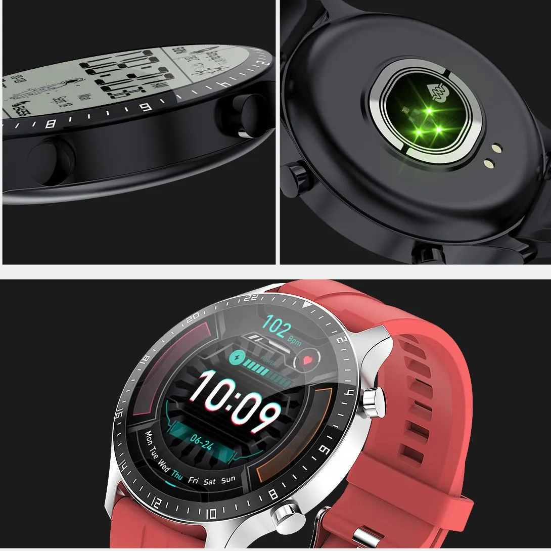Full Touch Blood Pressure Heart Rate Monitor Fitness Waterproof Smart Watch