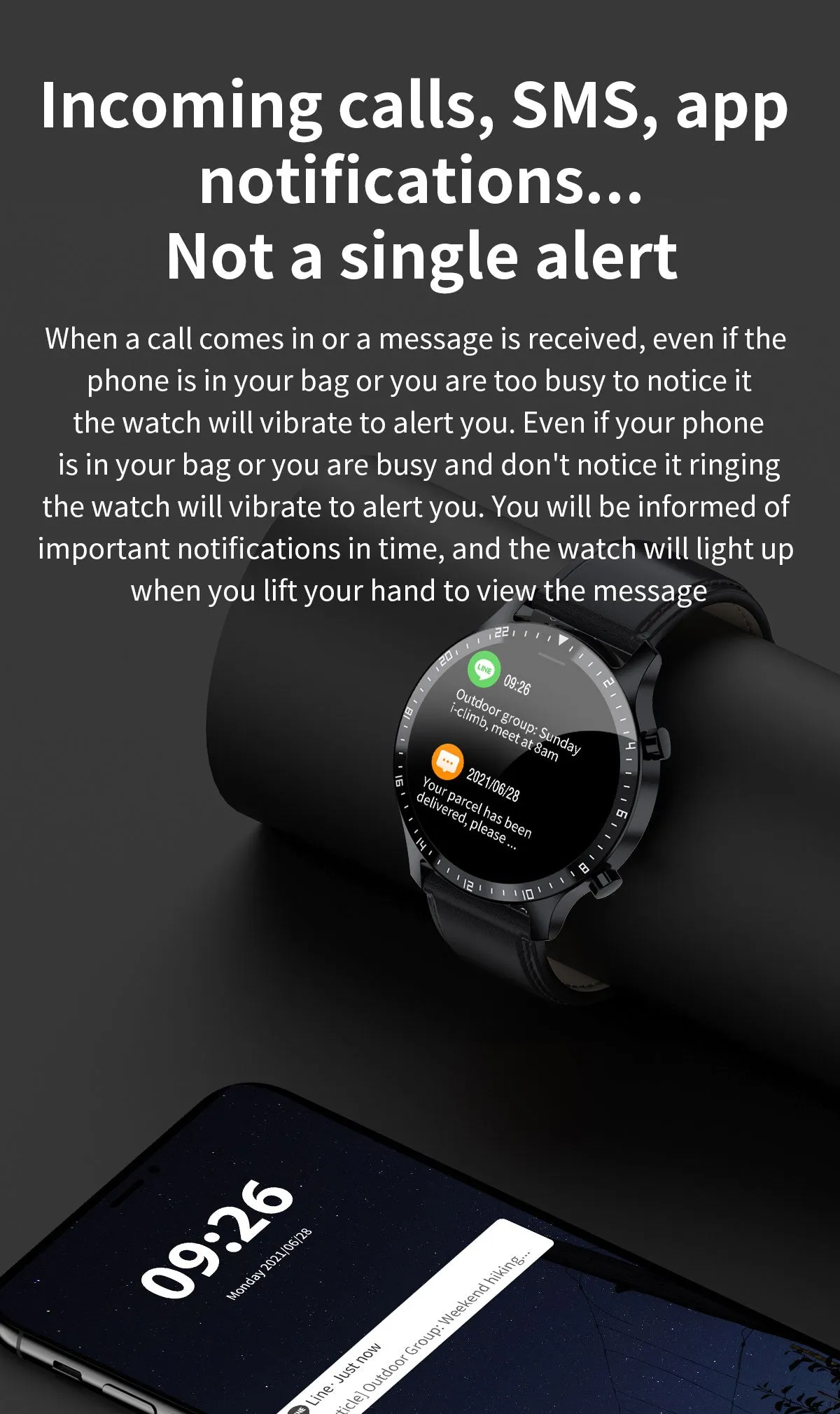 Full Touch Blood Pressure Heart Rate Monitor Fitness Waterproof Smart Watch