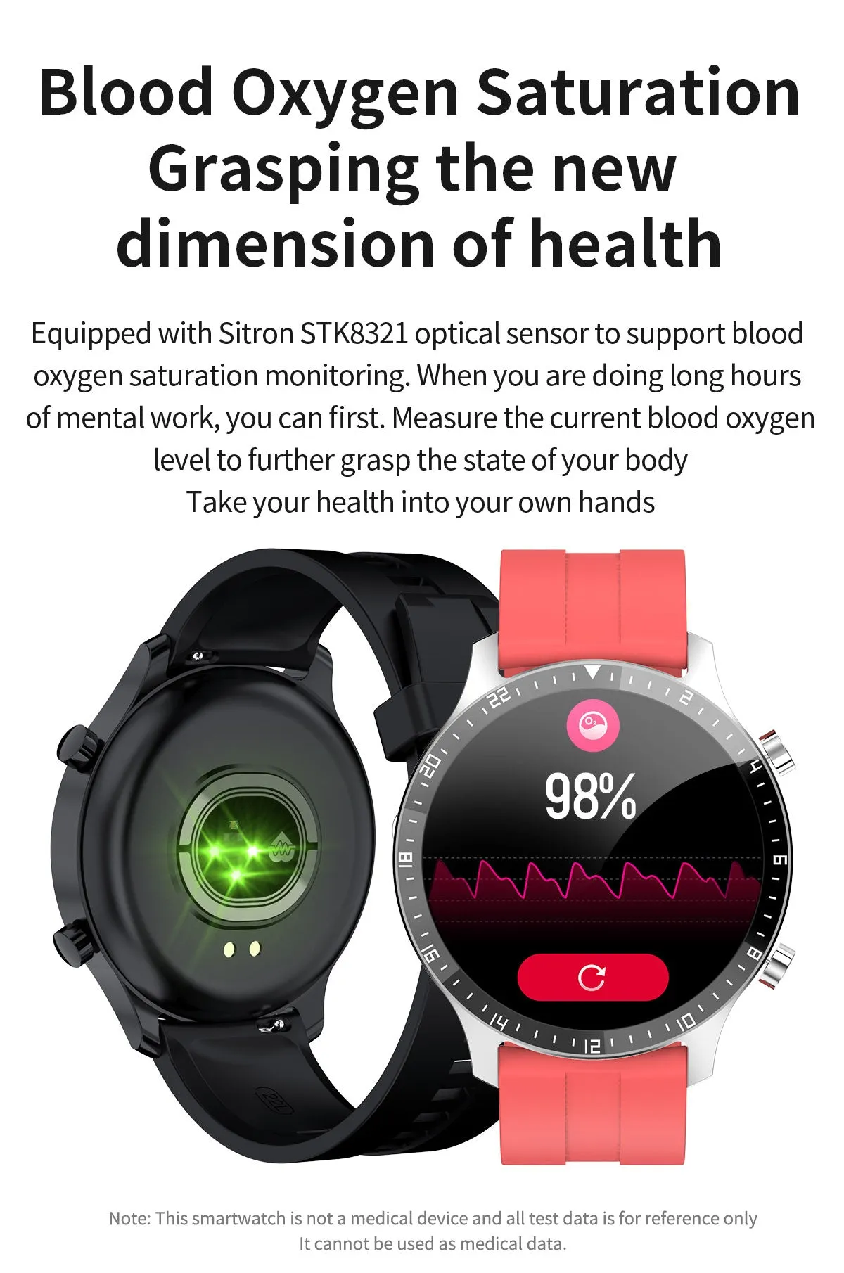 Full Touch Blood Pressure Heart Rate Monitor Fitness Waterproof Smart Watch