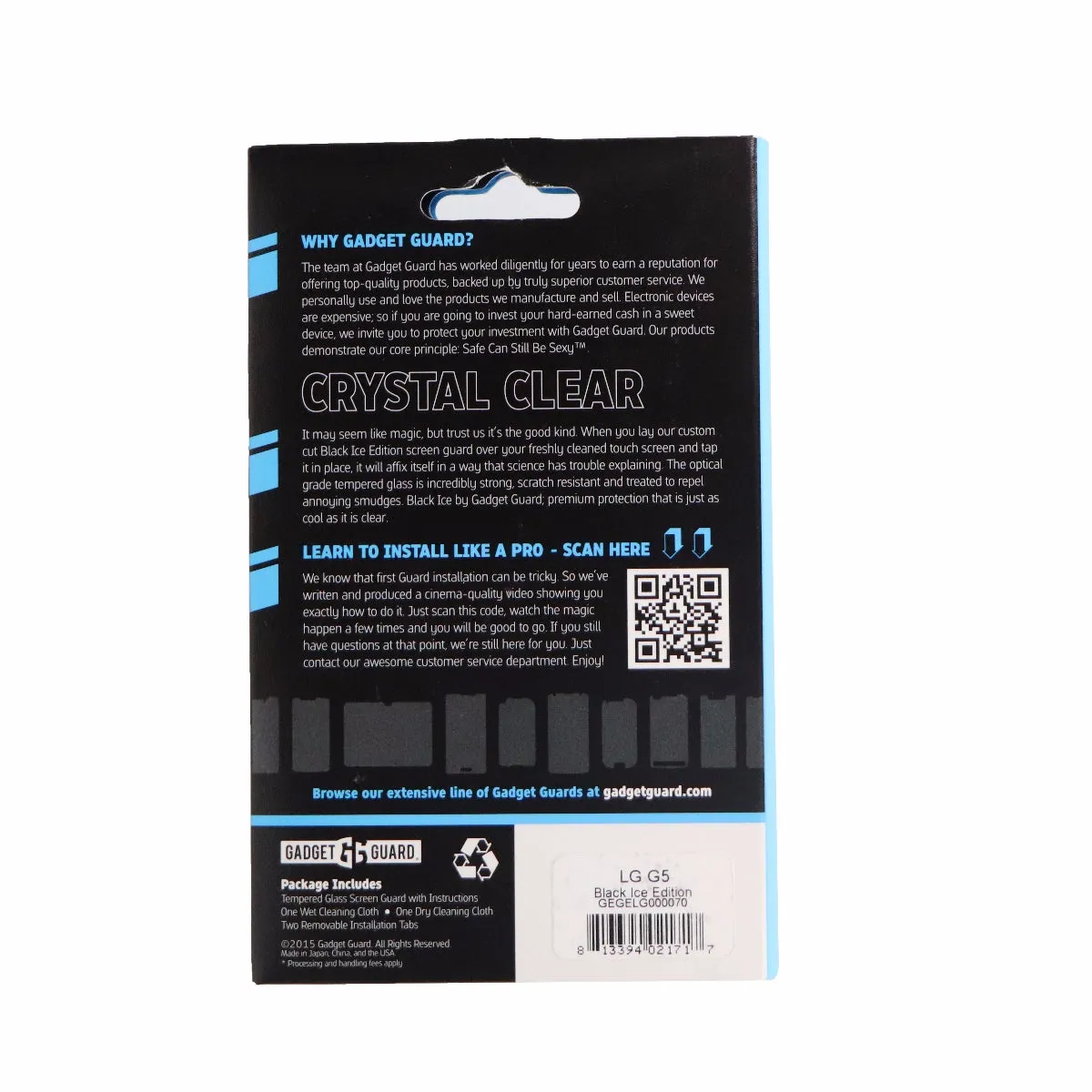 Gadget Guard Tempered Glass Screen Protector for LG G5 Smartphone - Clear