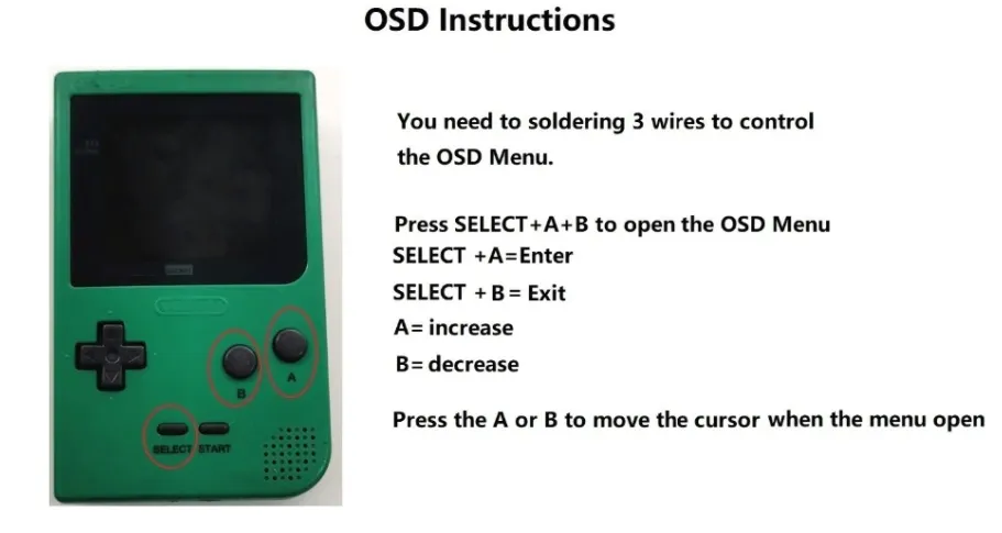 Game Boy Pocket OSD Backlight Mod Kit - Hispeedido