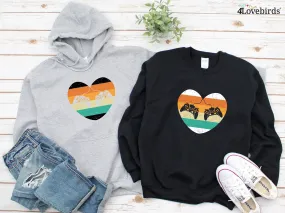 Gamer heart couple Hoodie, Lovers matching T-shirt, Gift for Couples, Valentine Sweatshirt, Gaming Couple Longsleeve, Geek Couple Tshirt
