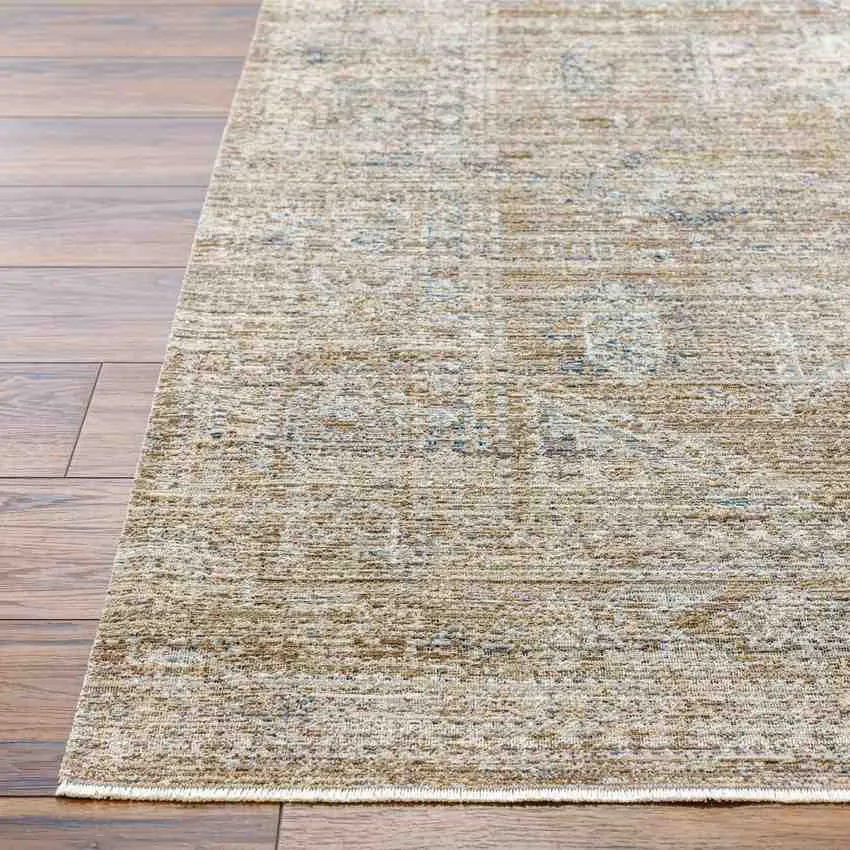 Gilda Traditional Golden Brown/Ivory Washable Area Rug