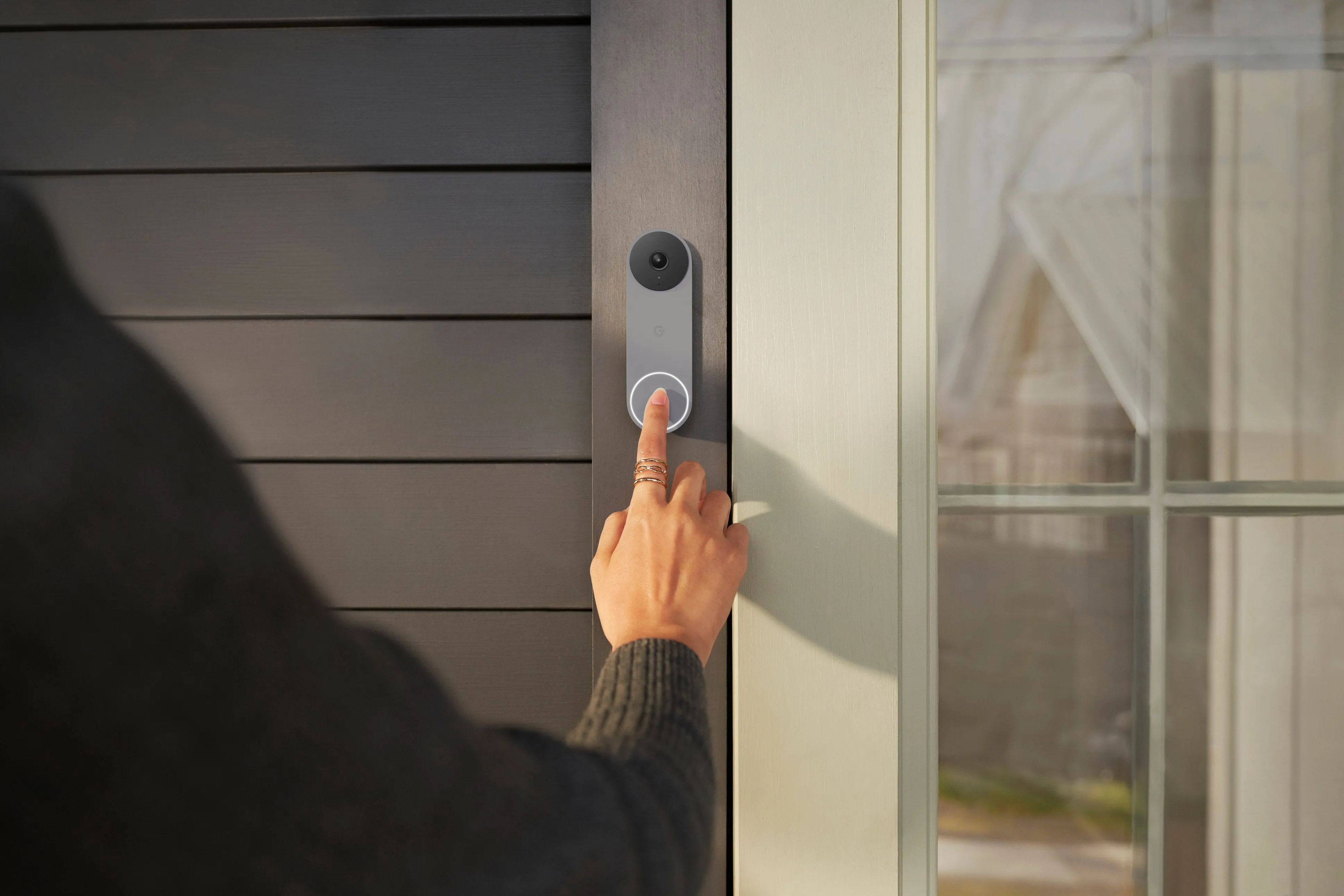 Google - Geek Squad Certified Refurbished Nest Doorbell Wired (2nd Generation) - Ash